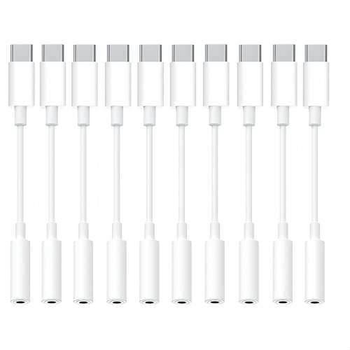 10 Pack Usbc to 3.5mm Jack Audio Adapter,The Headphone Adapter to USB C Compatible with iPhone 17/16/15 Series,Samsung Galaxy S25,S24,S23 Ultra,Note 20,iPad Pro,MacBook,Pixel XL and More - size: 10 Pack usb c to 3.5mm audio adapter