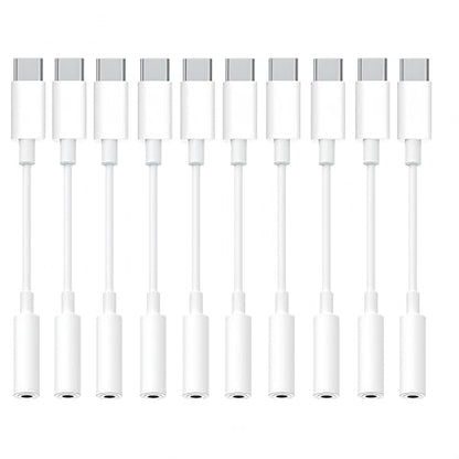 10 Pack Usbc to 3.5mm Jack Audio Adapter,The Headphone Adapter to USB C Compatible with iPhone 17/16/15 Series,Samsung Galaxy S25,S24,S23 Ultra,Note 20,iPad Pro,MacBook,Pixel XL and More - size: 10 Pack usb c to 3.5mm audio adapter