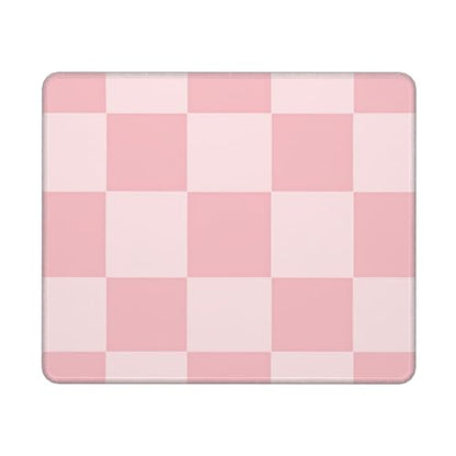 Pink Checkered Patter Gaming Computer Keyboard Cute Mouse Pad with Anti-fray Stitching, Premium-Textured Alfombrilla para Mouse with Non-Slip Rubber Base, 10 x 12 inch - color: Pink Checkered Patter