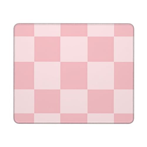 Pink Checkered Patter Gaming Computer Keyboard Cute Mouse Pad with Anti-fray Stitching, Premium-Textured Alfombrilla para Mouse with Non-Slip Rubber Base, 10 x 12 inch - color: Pink Checkered Patter