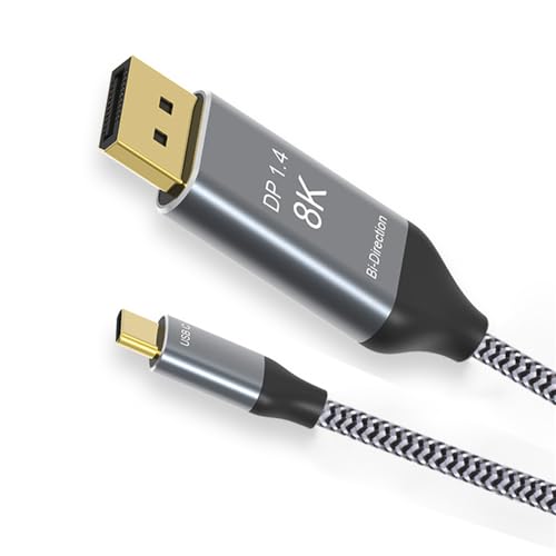 Reversible DisplayPort DP Source to USB 3.1 Type C USB-C Displays Male 8K HDTV Cable for Laptop Monitor 1.8m - style: DisplayPort DP to USB-C 8K