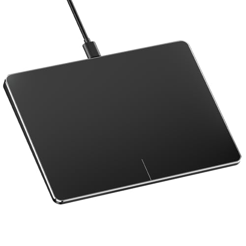 ProtoArc T1 Wired Large USB Trackpad for Windows 11/10, Black | 6.4" surface, high-Precision, multi-touch gestures, plug-and-play, stable wired connection for Computer/Desktop/Laptop.