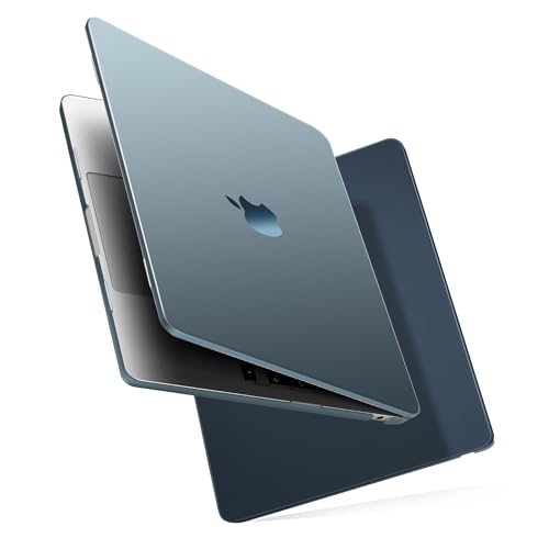 MecBevia Compatible with MacBook Air 13.6 inch Case, M4 A3240/ M3 A3113/ M2 A2681 (Released 2025 2024 2022), Ultra Thin Flexible Armor Plastic Hard Shell Protective, Matte Midnight Blue - color: Matte Midnight Blue