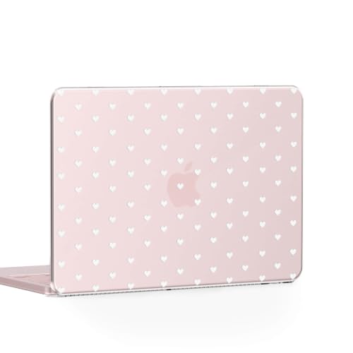 Feams for MacBook Neo 13 Inch Case 2026 A3404, Stylish Protective Clear Case Hard Shell Transparent Cover for MacBook Neo 13 Inch 2026 (A18 Pro Chip) with Keyboard Cover, White Heart Polka Dot - color: White Heart Polka Dot