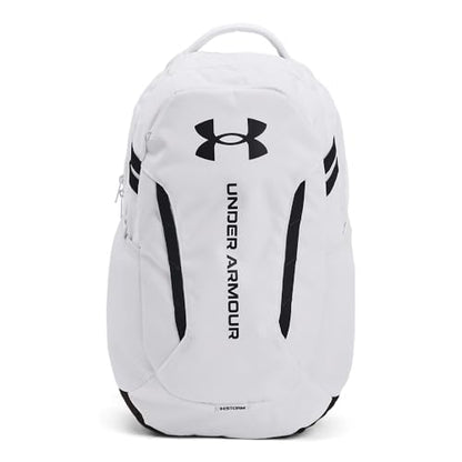 Under Armour Unisex-Adult Hustle 6.0 Backpack, (100) White/White/Black, One Size Fits Most - color: (100) White / White / Black, size: One Size