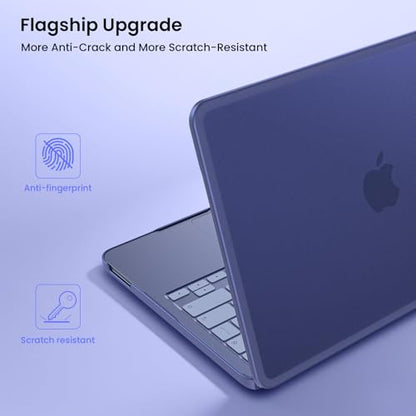BlueSwan for MacBook Neo Case 13 inch 2026, Model A3404 A18 Pro Chip | Anti-Crack Rugged TPU Bumper, Anti-Scratch Hard Shell Protective Cover for MacBook Neo 13", Back to School Supplies - color: Frosted Indigo