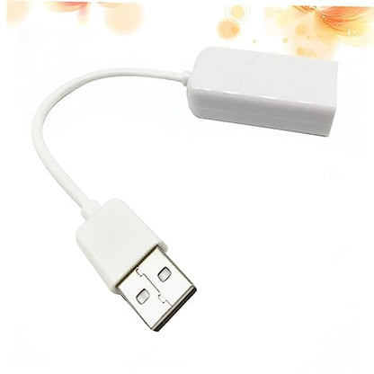 Healifty USB Wired Sound Card Adapter with Channel Sound USB Powered External Audio Converter for Notebook Laptop Speakers Driverless Plug and Play White Cable