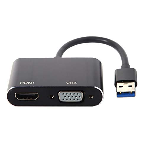Chenyang USB 3.0 to HDMI ＆ VGA HDTV Adapter Cable External Graphics Card for Windows Laptop - color: USB 3.0 to HDMI ＆ VGA