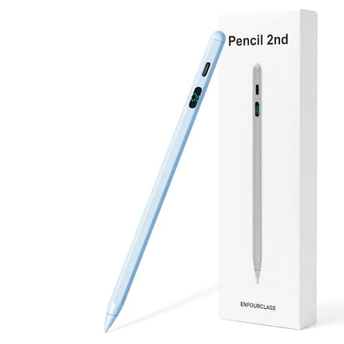 2-in-1 Dual Modes Stylus Pen with LED Power Display, Active Digital Pencil for iPad/iPhone/Android/Samsung Tablet Switch, Tilt Sensitivity for Drawing & Writing, Fast Charge, No Bluetooth (Blue) - color: Blue