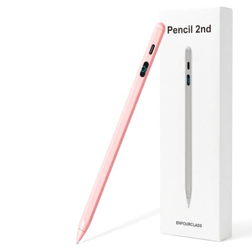 2-in-1 Dual Modes Stylus Pen with LED Power Display, Active Digital Pencil for iPad/iPhone/Android/Samsung Tablet Switch, Tilt Sensitivity for Drawing & Writing, Fast Charge, No Bluetooth (Pink) - color: Pink