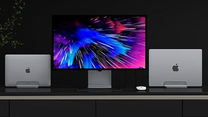 JOKItech Aluminum Laptop Vertical Stand Organizer, Sturdy Laptop Computer Holder Desktop Stand Compatible with new Retina Apple MacBook Pro/Air/Neo, Mac mini & iPad Pro - Spacegrey - color: Spacegrey