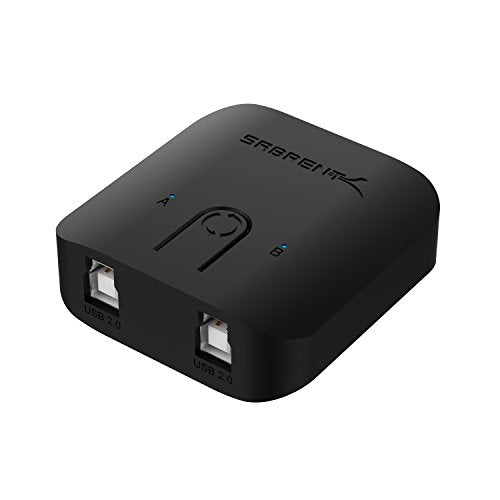 SABRENT USB 2.0 Sharing Switch for Multiple Computers and Peripherals LED Device Indicators (USB-SW20) Black - size: 2-Port Switch