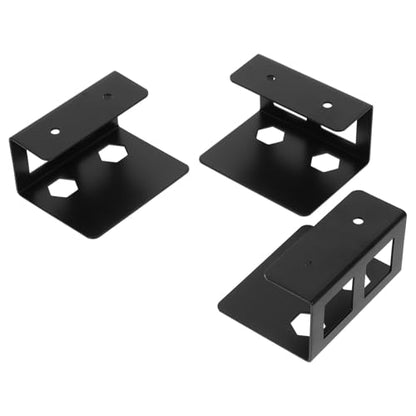 Zerodeko Desk Laptop Mount with Metal Screw Mounting Bracket and Protective Pads, Universal 3pcs Black Laptop Storage Holder for Keyboard, Cables, and Network Switch, Office and Study
