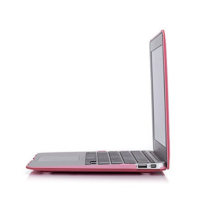 RUBAN Case Compatible with MacBook Air 13 Inch (Models: A1369 & A1466, Older Version 2010-2017 Release), Slim Snap On Hard Shell Protective Cover and Keyboard Cover, Pink - color: Pink