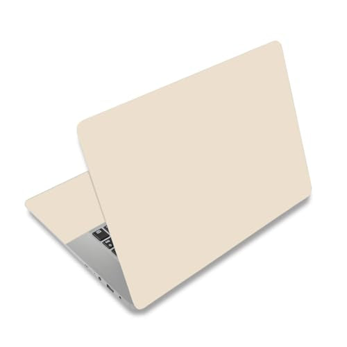 12.1 13 13.3 14 15 15.4 15.6 in Laptop Sticker Skin Decal, Cute Netbook Skins for Notebook PC, Universal Solid Color Vinyl Laptop Decor Cover, Waterproof Art Protector I Beige - color: Beige