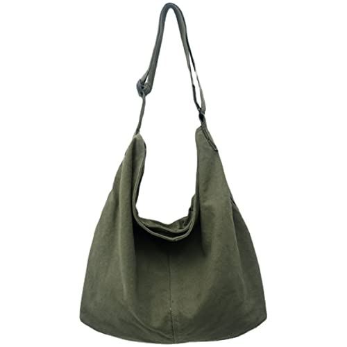 GAXOS Aesthetic Cute Messenger Bag for School Vintage Black Canvas Crossbody for Women Shoulder Laptop Bag - color: Green2