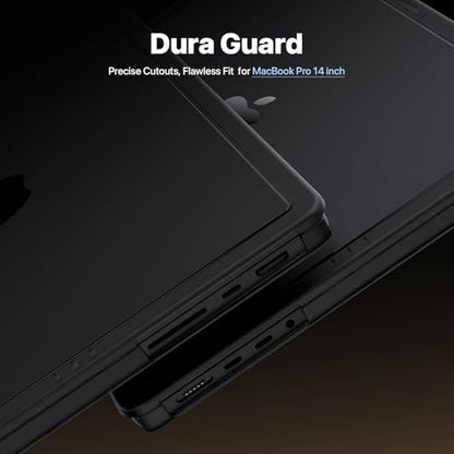 Macaset for MacBook Pro 14 inch Case M5 M4 M3 M2 M1 2026-2021 Laptop Cover | Anti Crack, Space Black, Clear Matte, Fingerprint & Scratch Resistant, Protective Laptop Hard Shell, Ultra Thin, Snap on Fit - color: Space Black Clear