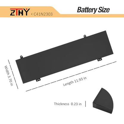 C41N2303 Laptop Battery Replacement for Asus ROG Zephyrus G16 GU605M GU605MI GU605MU GU605MV GU605MY GU605MZ GA605WI TUF Gaming A16 FA608WI FA608WU FA608WV FA608FM ProArt P16 H7606WI H7606WV H7606WU - size: 11.97*3.86*0.24 inch C41N2303
