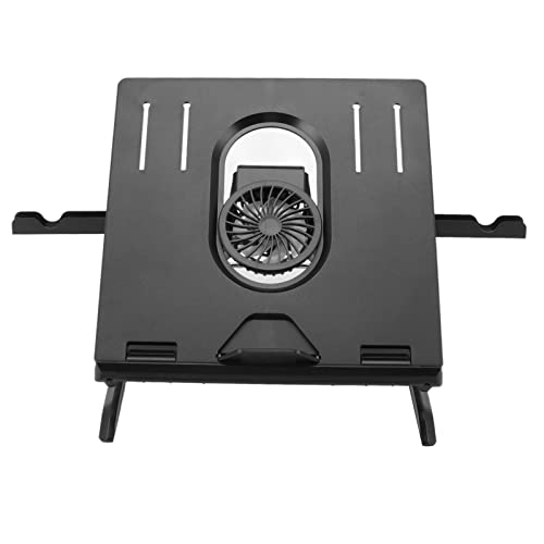 Laptop Stand, Ergonomic Height Angle Adjustable Computer Notebook Stand, Portable and Foldable Laptop Riser Holder with Detachable Cooling Fan, Laptop Shelf Compatible with 10-17in Laptops