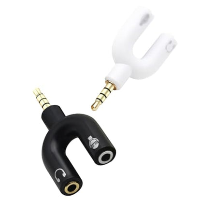2pcs Audio Converter Y Jack Adapter Male to Dual Female Port Headphone Splitter Compatible with Phone Laptop Tablet for Headset Microphone Recording