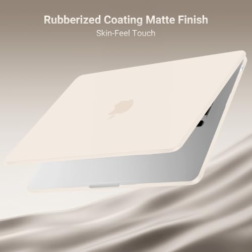 MOSISO Compatible with MacBook Air 15 inch Case M5 2026 M4 M3 M2 2025-2023 | A3448 A3241 A3114 A2941, Scratch-Resistant Protective Hard Shell Case&Keyboard Cover&ScreenFilm&Pouch, Beige - color: Beige