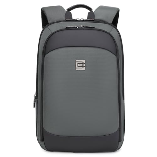 Business Backpack for Men 15.6 Inch,Slim & Expandable Waterproof Travel Laptop Backpack - color: Grey