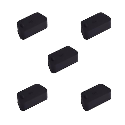 5 PCS VGA/DB9 Port Anti-dust Plugs, Silicone Covers Caps Stoppers, Port Protector for RS232, HDB15, DB9, 0.59 x 0.28 (LxW) - size: VGA/DB9/Black/5 PCS
