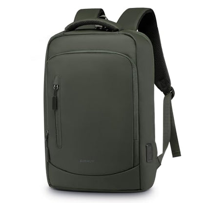 Small Inch Laptop Backpack with USB A/C Port, Slim Water-Resistant Computer Backpack for Work, College and Travel, Gray - color: Green