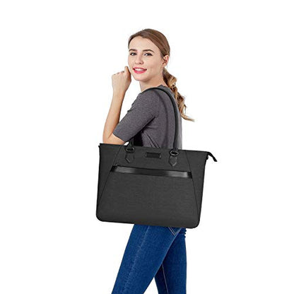 MOSISO Laptop Tote Bag (17-17.3 inch) with Front Trapezoid Pocket, Space Gray - color: Space Gray