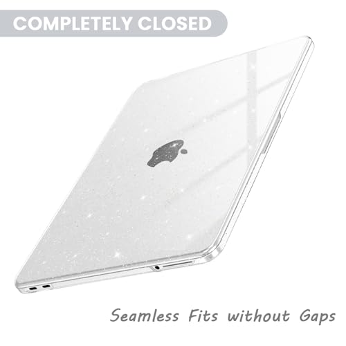 AKIT for MacBook Neo 13 Inch Case 2026 Model A3404, Clear | Anti-Scratched Protective Glitter Hard Shell, 2 Keyboard Covers Included, Screen Protector Included - color: Glitter Clear