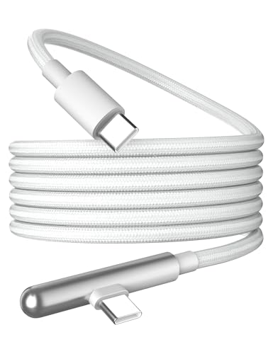 6FT USB C Cable Fast Charging 240W,Long USB C to USB C Cable 6foot Type C Right Angle Charger Data Cord Braided for iPhone 17 16 Pro Max Plus 15/iPad/MacBook Pro Air/Galaxy S26 S25 S24 Ultra S23,White - color: White, size: 6FT/2M