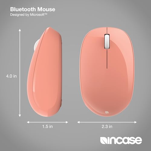 Incase Bluetooth Mouse - Designed by Microsoft - Compact, Comfortable, Right/Left Hand Use, 4-Way Scroll Wheel, Wireless Bluetooth Mouse for PC/Laptop/Desktop, Mac/Windows Computer (Peach) - color: Peach