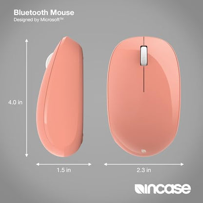 Incase Bluetooth Mouse - Designed by Microsoft - Compact, Comfortable, Right/Left Hand Use, 4-Way Scroll Wheel, Wireless Bluetooth Mouse for PC/Laptop/Desktop, Mac/Windows Computer (Peach) - color: Peach