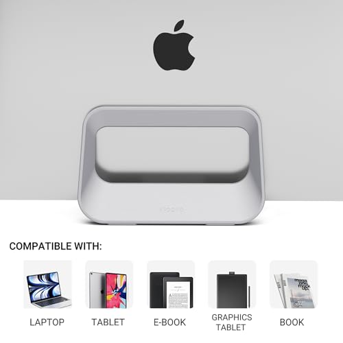 Vertical Laptop Stand for Desk,Plastics Laptop Holder Dock with Silicone Protection,Compatible with All MacBook/Surface/Samsung/HP/Dell/Chrome Book (Gray) - color: Gray