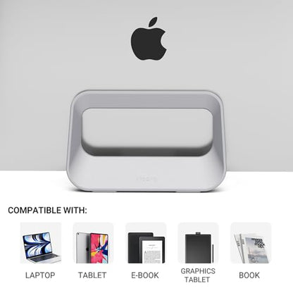 Vertical Laptop Stand for Desk,Plastics Laptop Holder Dock with Silicone Protection,Compatible with All MacBook/Surface/Samsung/HP/Dell/Chrome Book (Gray) - color: Gray