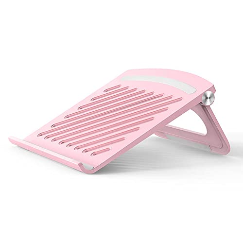 Laptop Stand for Desk Stable Foldable Adjustable Multi-Angle Computer Desktop Holder Ventilated Lapdesks Riser for Mackbook, Lenovo, Dell, iPad, HP - Within 17' (Pink) - color: pink