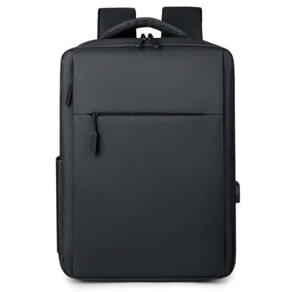 Mens Business Laptop Backpack with USB Charging Port, Multi-functional Travel Backpack, Water-Resistant Casual Daypack (Black) - color: Black