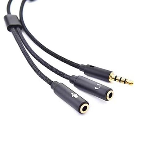 3.5mm Sound Adapter Y Splitter 3.5mm Cable Headsets 2 Female To 1 Male For Laptop Phone Earphone Headphone Microphone - color: Grey
