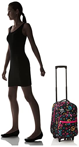 Rockland Double Handle 17" Rolling Backpack, Peace - color: PEACE, size: One Size