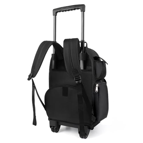 20" 2-in-1,Wheeled Travel Luggage Bag w/Telescopic Handle | Rolling Travel Luggage w/2 Wheels,Trolley Suitcase,Spacious Storage Design,2560-20''-Black - color: JH-2560-Black-20