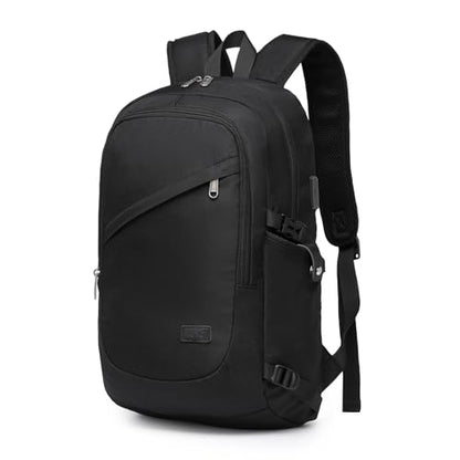 Kono Travel Laptop Backpack with USB Charging Port, Business Anti Theft Slim Sturdy Personal Item Bag, Water Resistant College Computer Daypack for Men & Women Fits 15.6 Inch Notebook, Black - color: Black