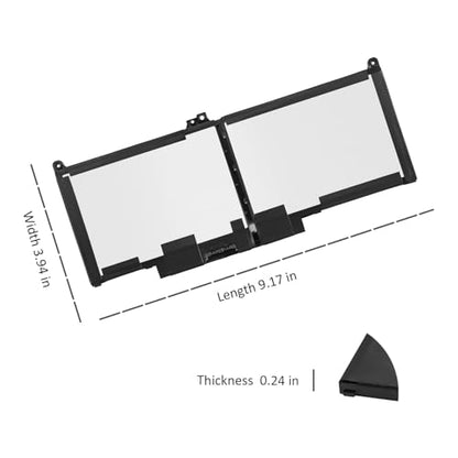 60Wh MXV9V Laptop Battery Replacement for Dell Latitude 5300 5310 7300 7400 | Latitude 5300/5310 2-in-1, Inspiron 7300/7306 2-in-1 Black Battery P96G P97G P99G P100G 451-BCJG 5VC2M 829MX 7.6V 4-Cell - size: 7.99*3.94*0.28 inch MXV9V