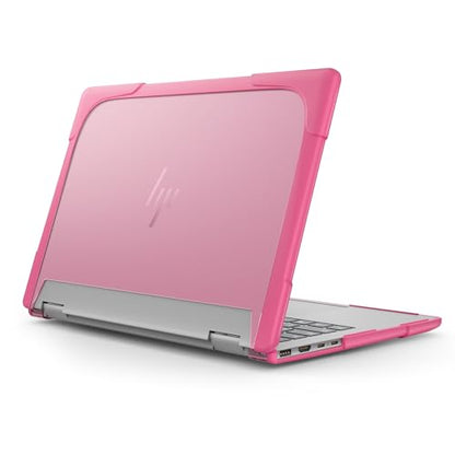 Heavy Duty Case for 14" HP Envy X360 2-in-1 2K Touch-Screen Laptop 2024 Release Shockproof Hard Shell Matte Translucent Anti-Fingerprint Protective Cover with TPU-Covered Edge (Pink) - color: Pink