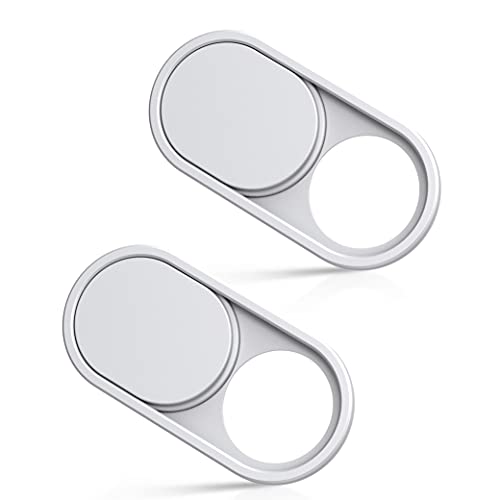 imluckies Metal Webcam Cover Slide, 0.023in Camera Cover for Laptop Computer, MacBook Pro/Air iMac iPad Tablet iPhone 8/7/6 Plus, Echo Show/Spot Web Camera Blocker Protect Your Privacy [2 Pack White] - color: White