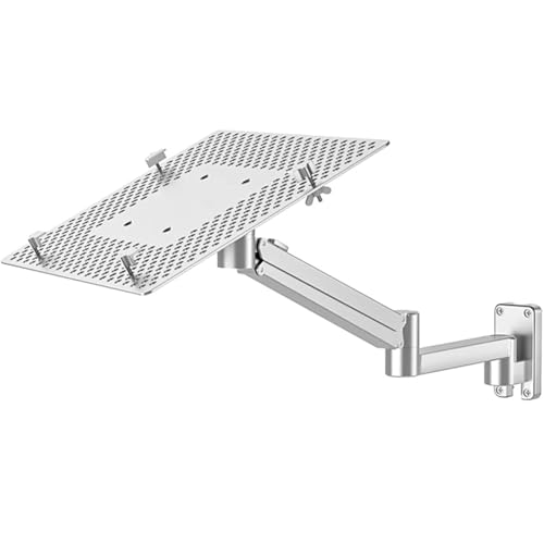 Ultra-Long Arm Wall Mount Laptop Holder, Monitor Holder，Full Motion Adjustable Height, Angle Aluminum Alloy Tray, for Office, Workstation (Silver)