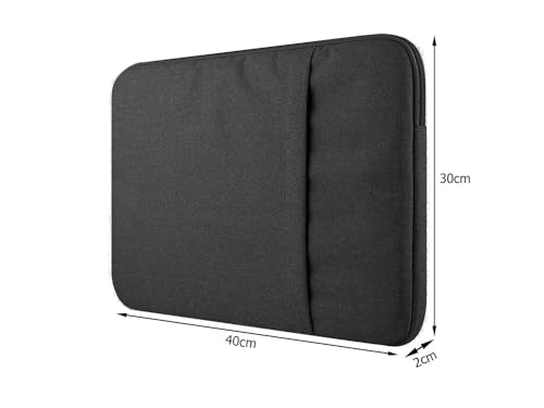 PARENCE. - 15.6 inch Laptop Sleeve - Zipper Shock Protection - Extra Side Pocket - Waterproof, Color Grey