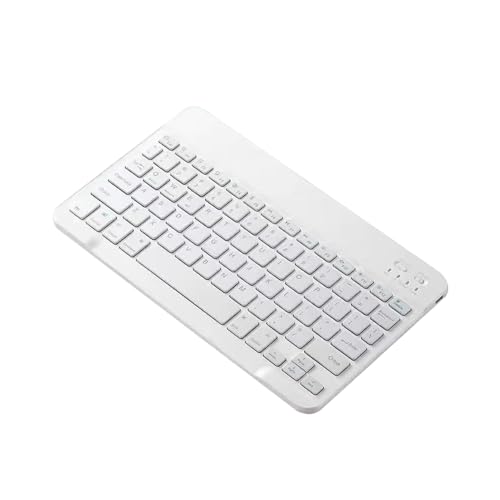 Slim Portable Keyboard Ergonomic Compact Wireless Lightweight | Ultra Slim Compact Keyboard for Smartphones Tablet Laptop PC - color: White