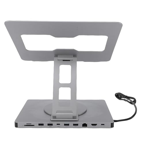 Yoidesu Laptop Docking Station Stand, 10 in 1 USB C Hub with 100W PD Charging 4K 2 USB 3.0 Gigabit Ethernet, for Most 16 Inch Laptops