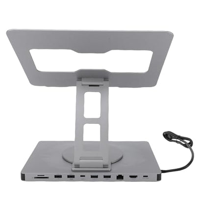 Yoidesu Laptop Docking Station Stand, 10 in 1 USB C Hub with 100W PD Charging 4K 2 USB 3.0 Gigabit Ethernet, for Most 16 Inch Laptops