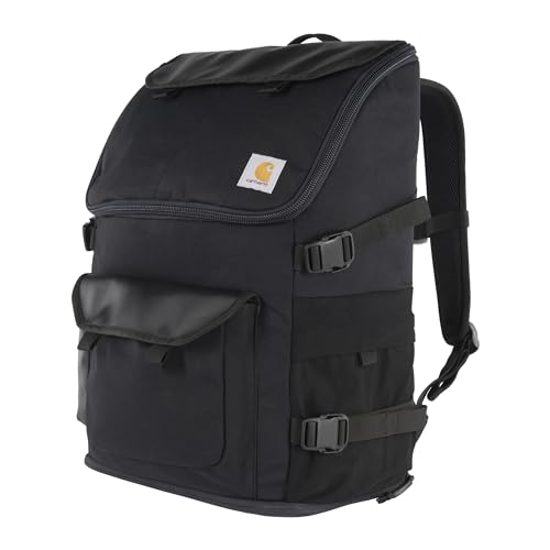 Carhartt 35L Nylon Workday Backpack, Durable Water-Resistant Pack with 15" Laptop Sleeve and Adjustable Shoulder Straps, Black - color: Black